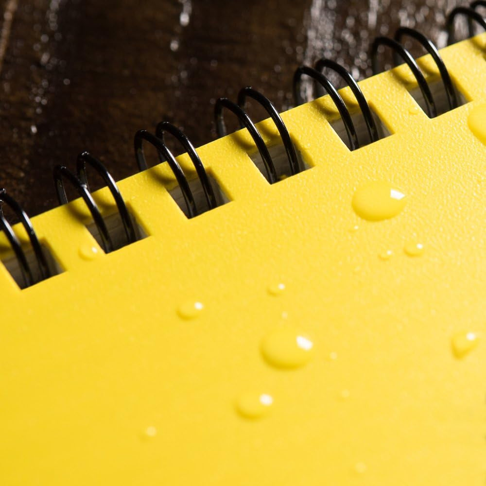 Weatherproof Side Spiral Notebook, 4.625" X 7", Yellow Cover, Universal Pattern, 3 Pack (No. 373L3)
